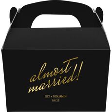 Expressive Script Almost Married Gable Favor Boxes
