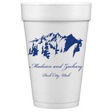 Scenic Mountains Styrofoam Cups