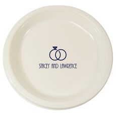 Modern Wedding Rings Plastic Plates