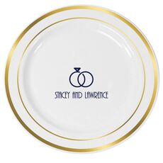 Modern Wedding Rings Premium Banded Plastic Plates