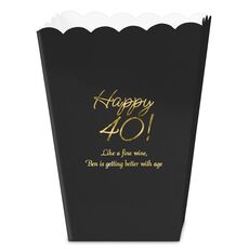 Elegant Happy 40th Mini Popcorn Boxes