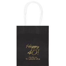 Elegant Happy 40th Mini Twisted Handled Bags