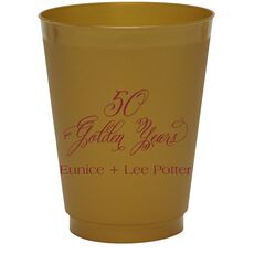 Elegant 50 Golden Years Colored Shatterproof Cups