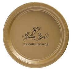 Elegant 50 Golden Years Paper Plates