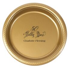 Elegant 50 Golden Years Plastic Plates