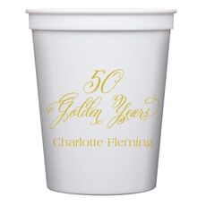 Elegant 50 Golden Years Stadium Cups