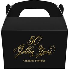 Elegant 50 Golden Years Gable Favor Boxes