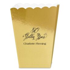 Elegant 50 Golden Years Mini Popcorn Boxes