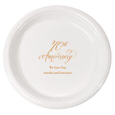 Elegant 70th Anniversary Plastic Plates
