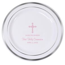 Religious Cross Premium Banded Plastic Plates