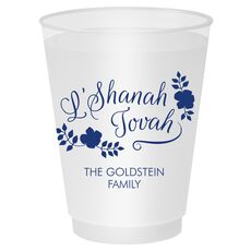 Floral L'Shanah Tovah Shatterproof Cups