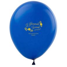 Floral L'Shanah Tovah Latex Balloons