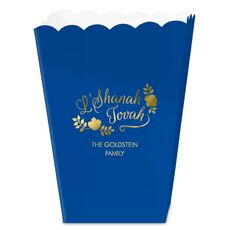 Floral L'Shanah Tovah Mini Popcorn Boxes