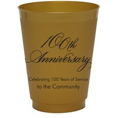 Elegant 100th Anniversary Colored Shatterproof Cups