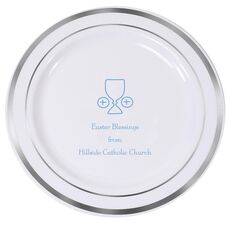 Ceremonial Goblet and Wafer Premium Banded Plastic Plates