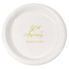 Elegant 50th Anniversary Plastic Plates