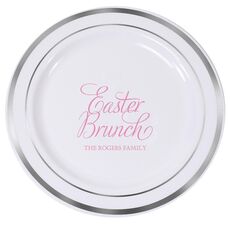 Easter Brunch Premium Banded Plastic Plates