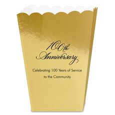 Elegant 100th Anniversary Mini Popcorn Boxes