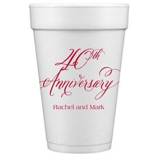 Elegant 40th Anniversary Styrofoam Cups