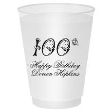 Elegant 100th Scroll Shatterproof Cups