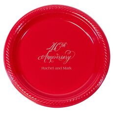Elegant 40th Anniversary Plastic Plates