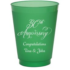 Elegant 30th Anniversary Colored Shatterproof Cups