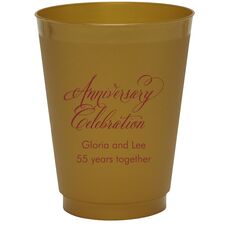 Elegant Anniversary Celebration Colored Shatterproof Cups