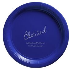 Expressive Script Blessed Paper Plates