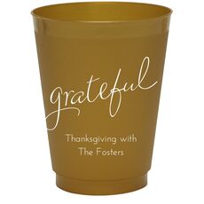 Expressive Script Grateful Colored Shatterproof Cups
