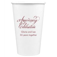 Elegant Anniversary Celebration Paper Coffee Cups