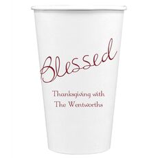 Expressive Script Blessed Paper Coffee Cups