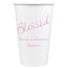 Expressive Script Blessed Paper Coffee Cups