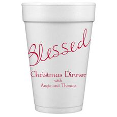 Expressive Script Blessed Styrofoam Cups