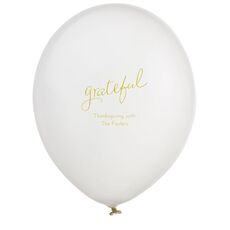 Expressive Script Grateful Latex Balloons