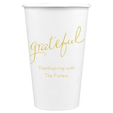Expressive Script Grateful Paper Coffee Cups