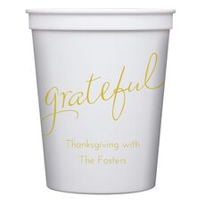 Expressive Script Grateful Stadium Cups