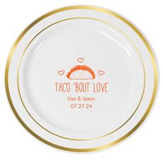 Taco Bout Love Premium Banded Plastic Plates