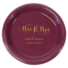 Scroll Mrs & Mrs Plastic Plates