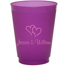 Modern Double Hearts Colored Shatterproof Cups