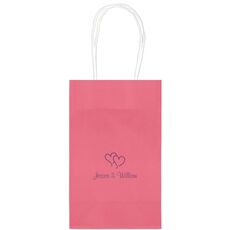Modern Double Hearts Medium Twisted Handled Bags
