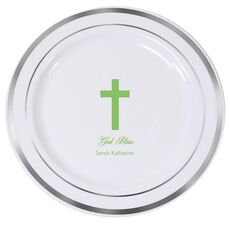 Simple Cross Premium Banded Plastic Plates