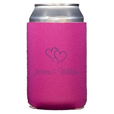 Modern Double Hearts Collapsible Koozies