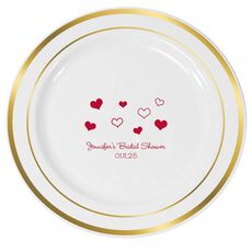 Pretty Hearts Galore Premium Banded Plastic Plates