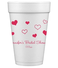 Pretty Hearts Galore Styrofoam Cups