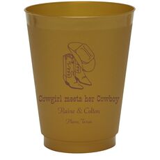 Western Boots & Cowboy Hat Colored Shatterproof Cups