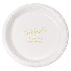 Expressive Script Celebrate Plastic Plates