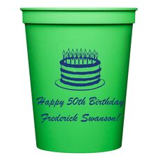 Sophisticated Birthday Cake Stadium Cups