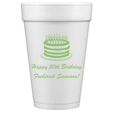 Sophisticated Birthday Cake Styrofoam Cups