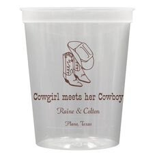 Western Boots & Cowboy Hat Stadium Cups