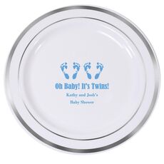 Seeing Double Twinkle Toes Premium Banded Plastic Plates